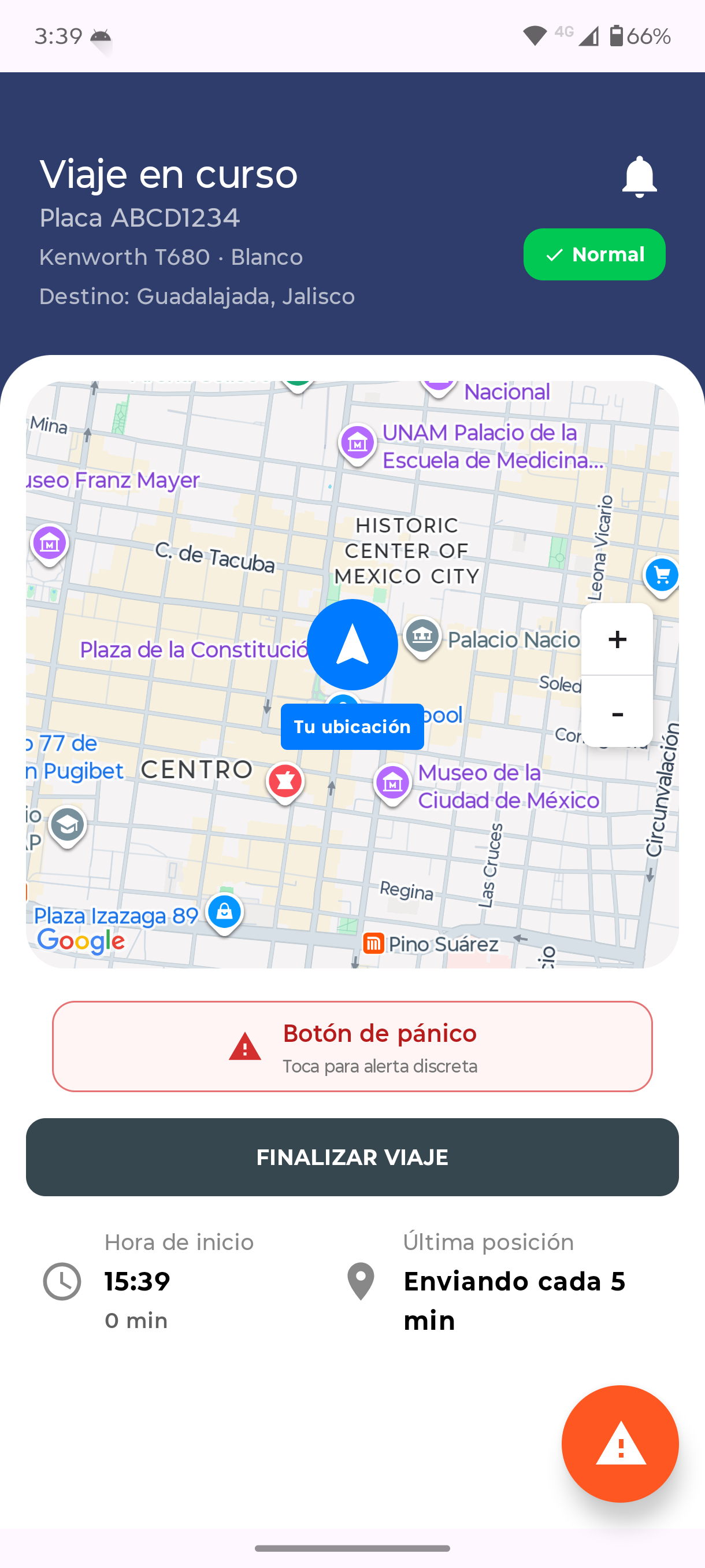 Mapa con zonas de riesgo y seguridad