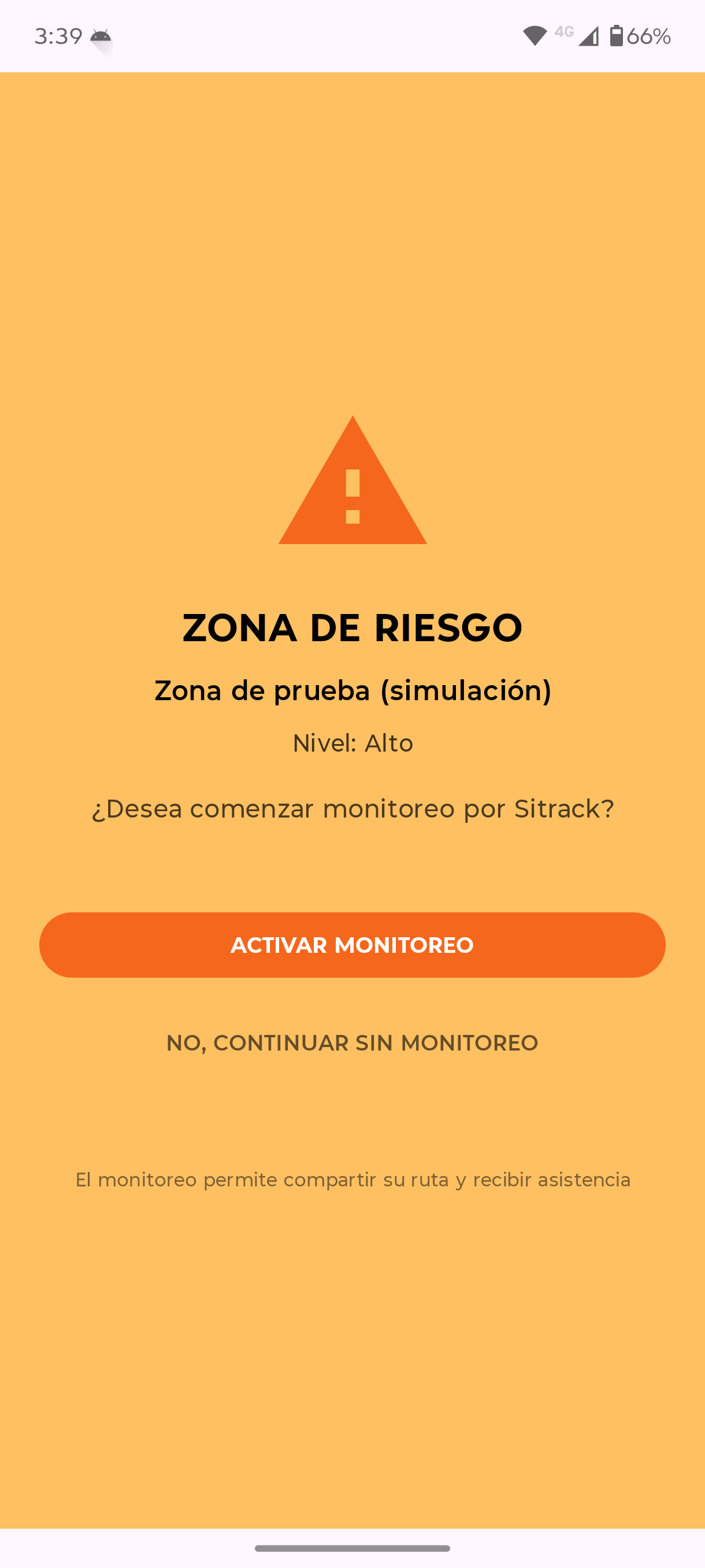 Notificaciones de eventos de riesgo